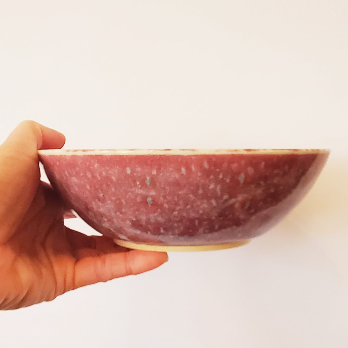 Raspberry Speckled Ceramic Serving Bowl