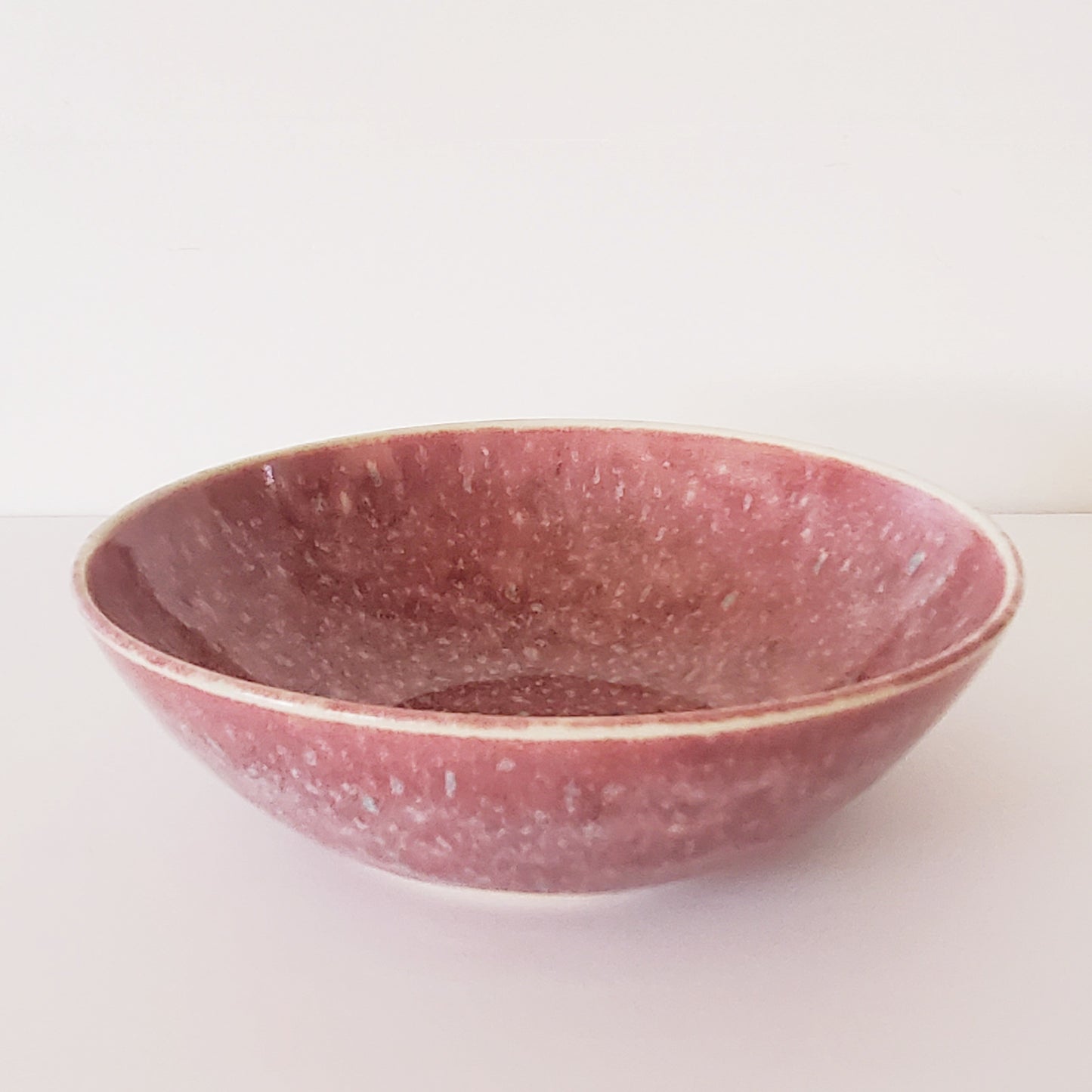 Raspberry Speckled Ceramic Serving Bowl