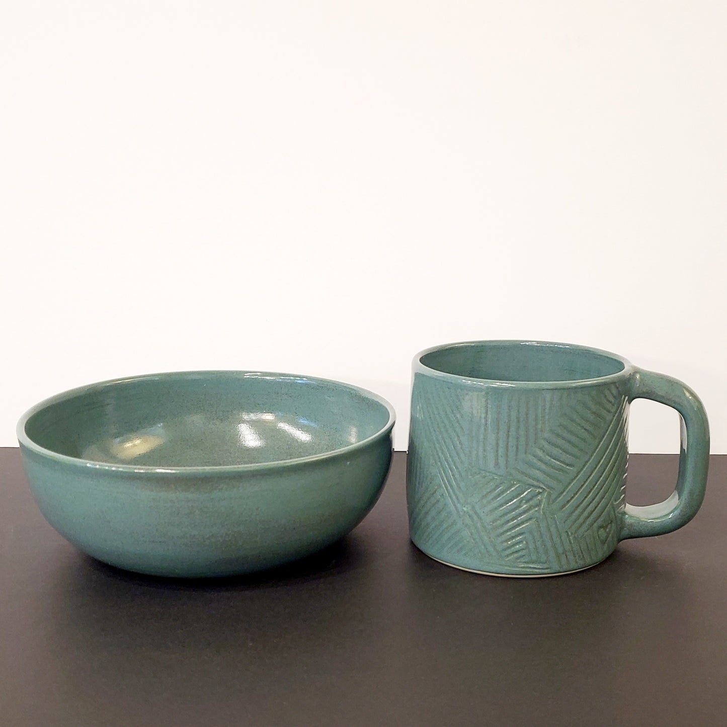 Teal Blue Ceramic Bowl
