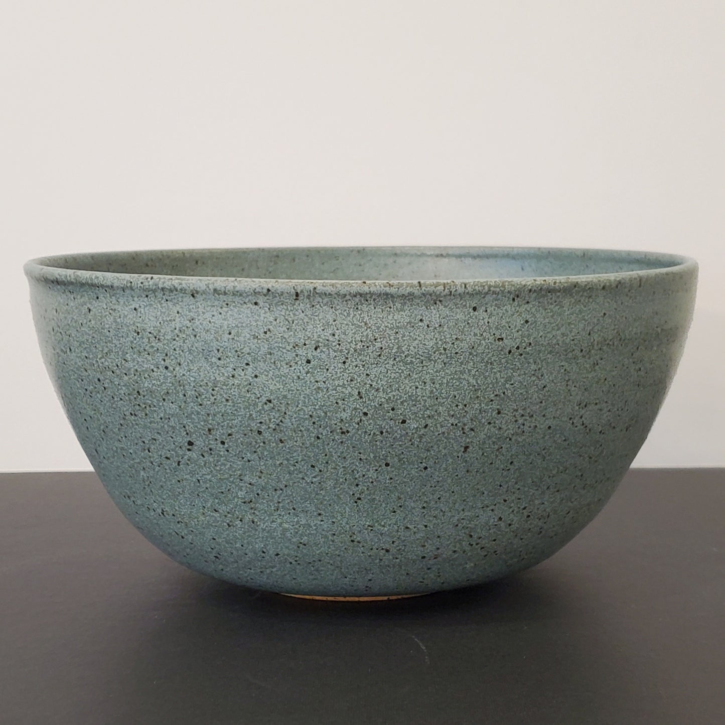 Speckled Matte Blue Ceramic Bowl
