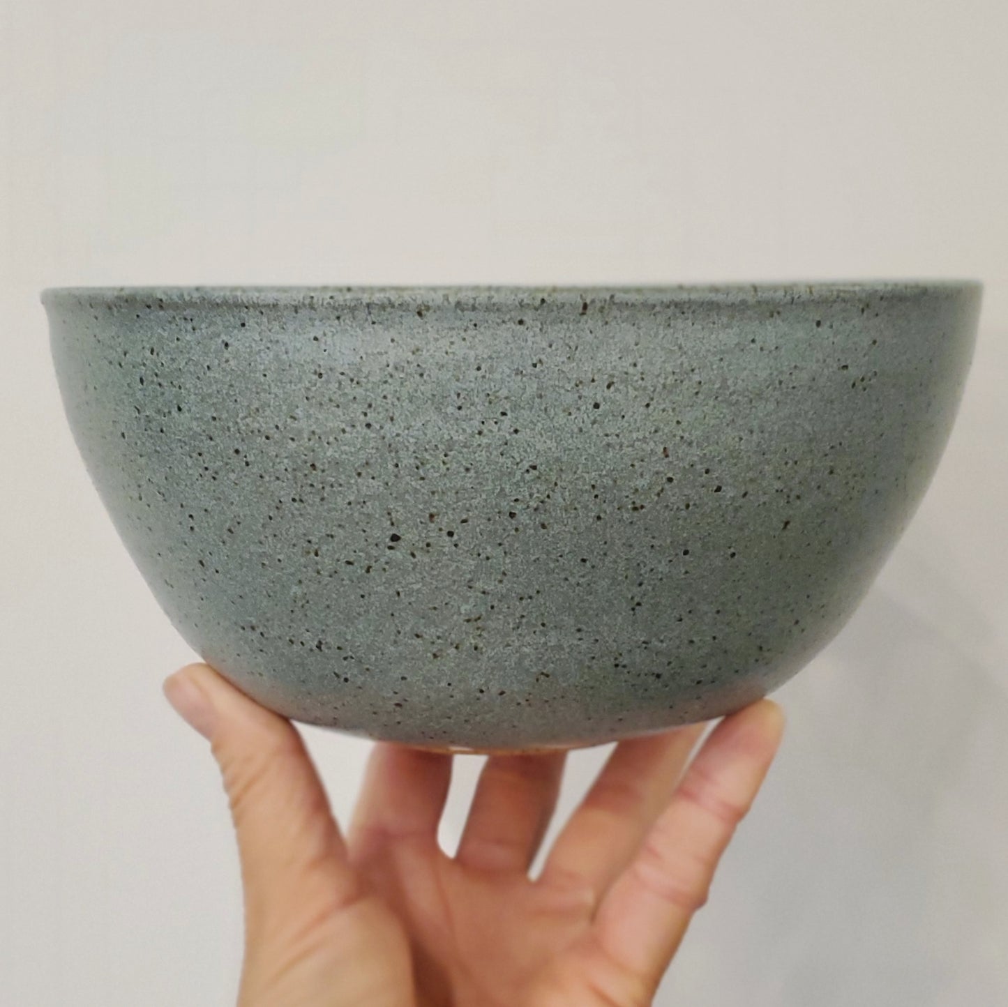 Speckled Matte Blue Ceramic Bowl