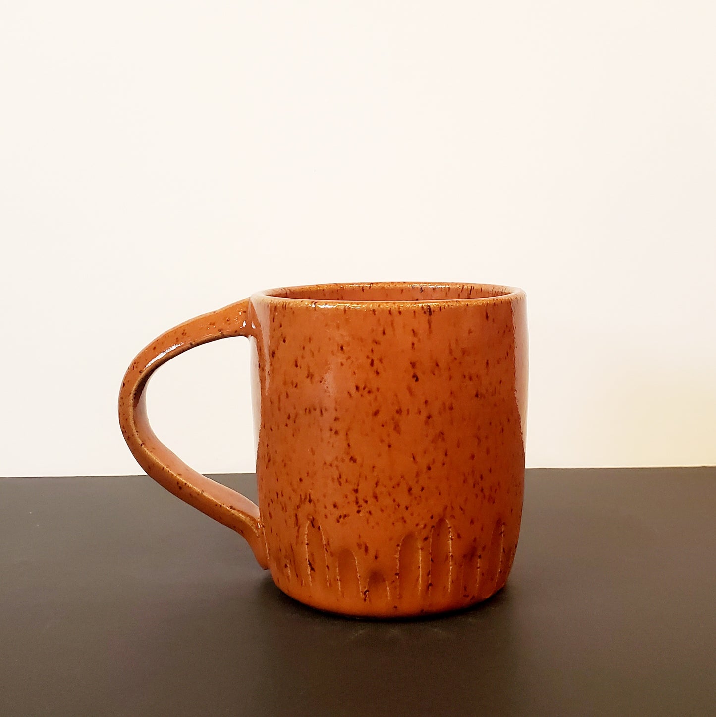 A Warm Speckled Amber Ceramic Mug