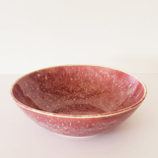 Raspberry Speckled Ceramic Serving Bowl