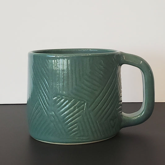 Geometric Teal Ceramic Mug