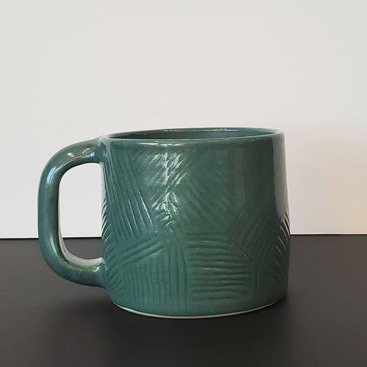 Geometric Teal Ceramic Mug