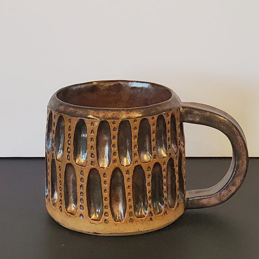 Bronzed Coliseum Carved Mug