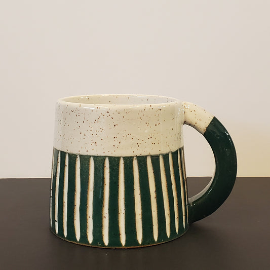 Green Striped Christmad Mug