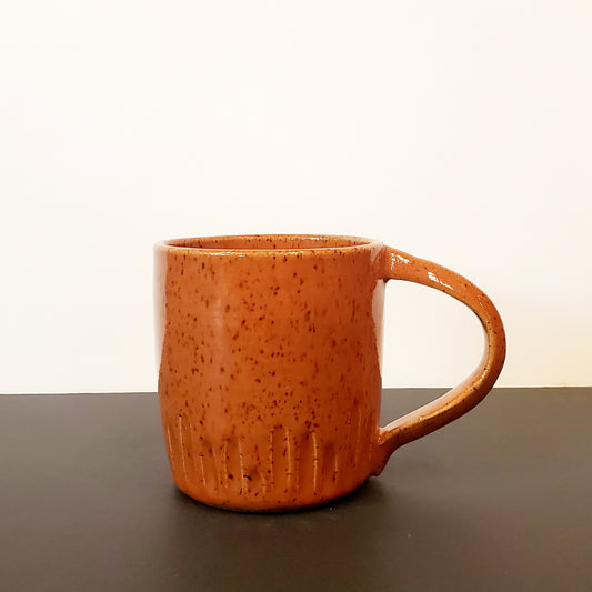 A Warm Speckled Amber Ceramic Mug