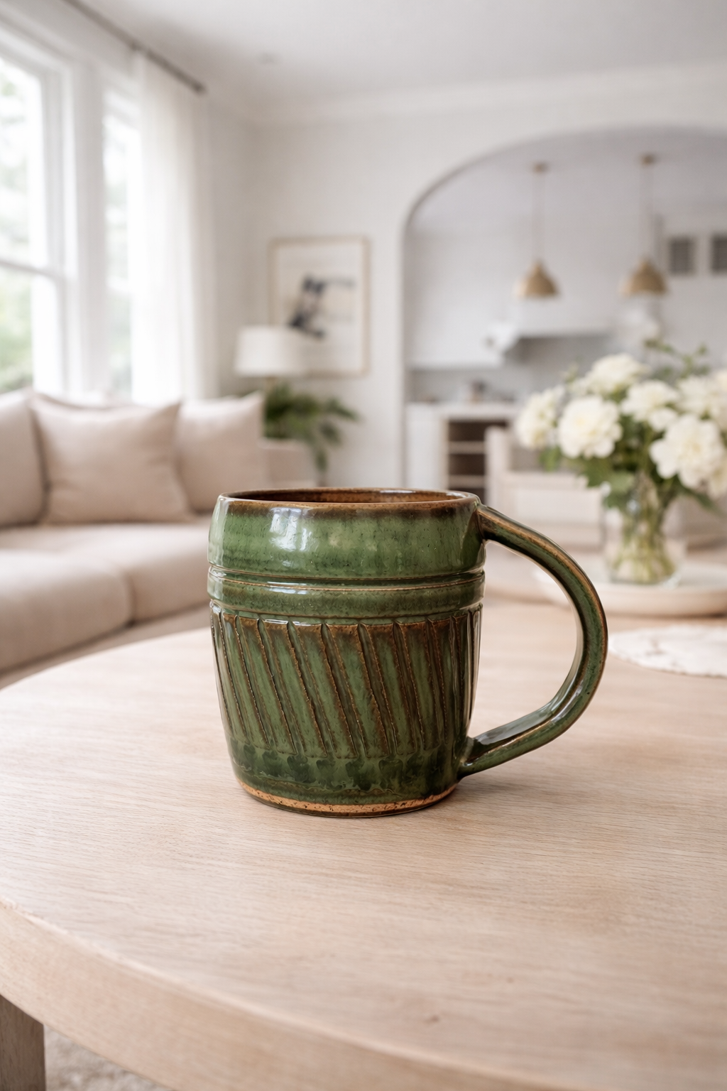 A Forest Green Ceramic Mug