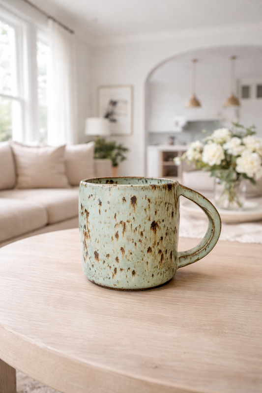 A Speckled Blue Ceramic Mug
